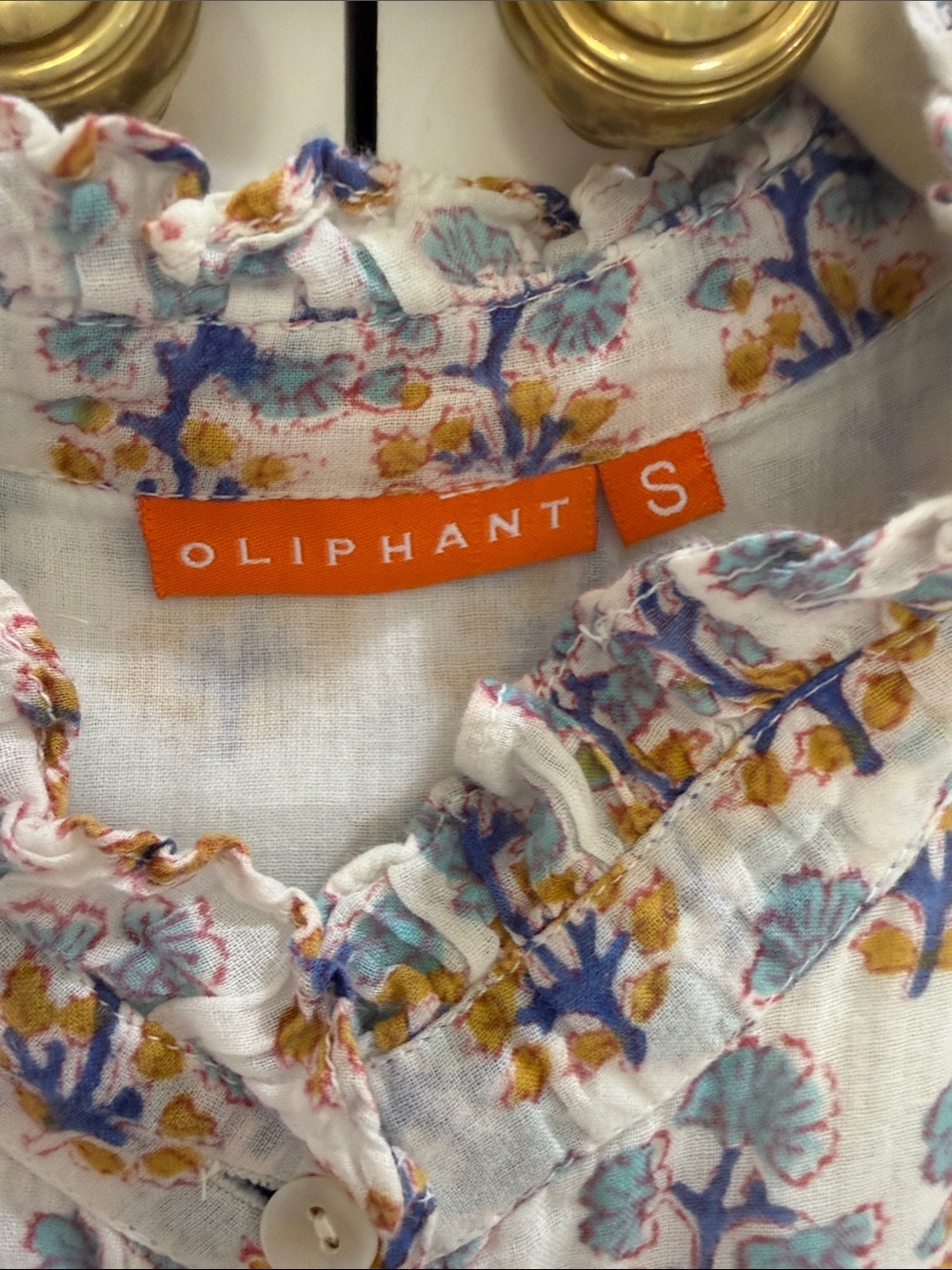 Oliphant Ruffle Collar Button Dress S - Picture 2 of 7